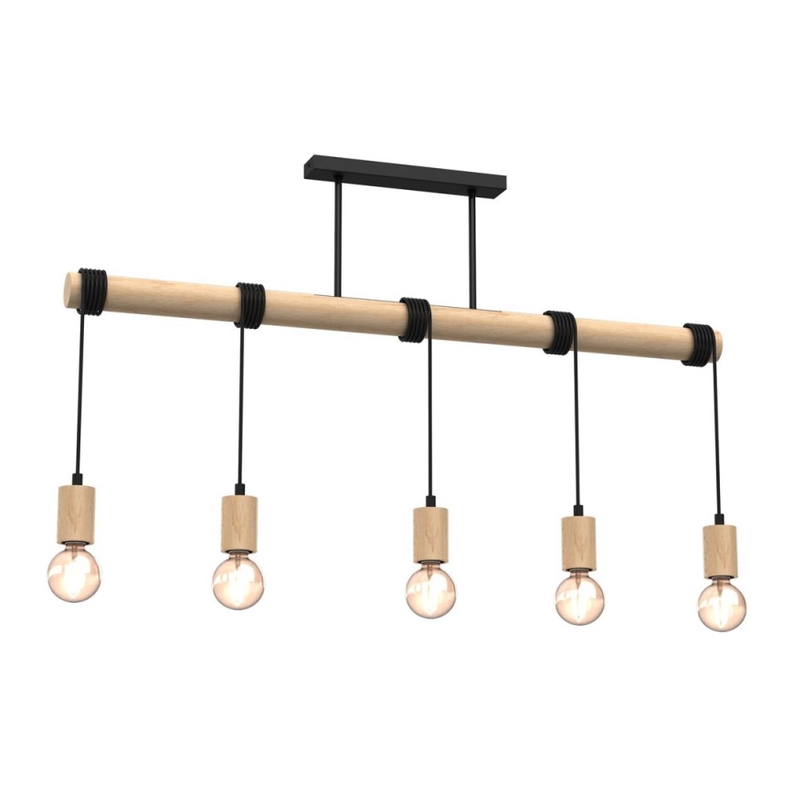 Hanglamp voor Oppervlak Montage VIGA 5xE27/60W/230V hout