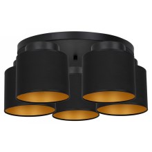 Hanglamp voor Oppervlakte Montage FRODI 5xE27/60W/230V zwart