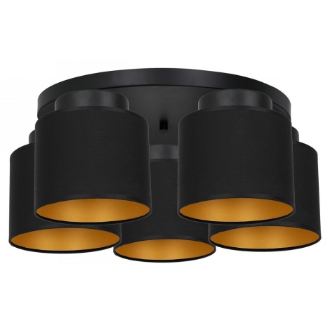 Hanglamp voor Oppervlakte Montage FRODI 5xE27/60W/230V zwart