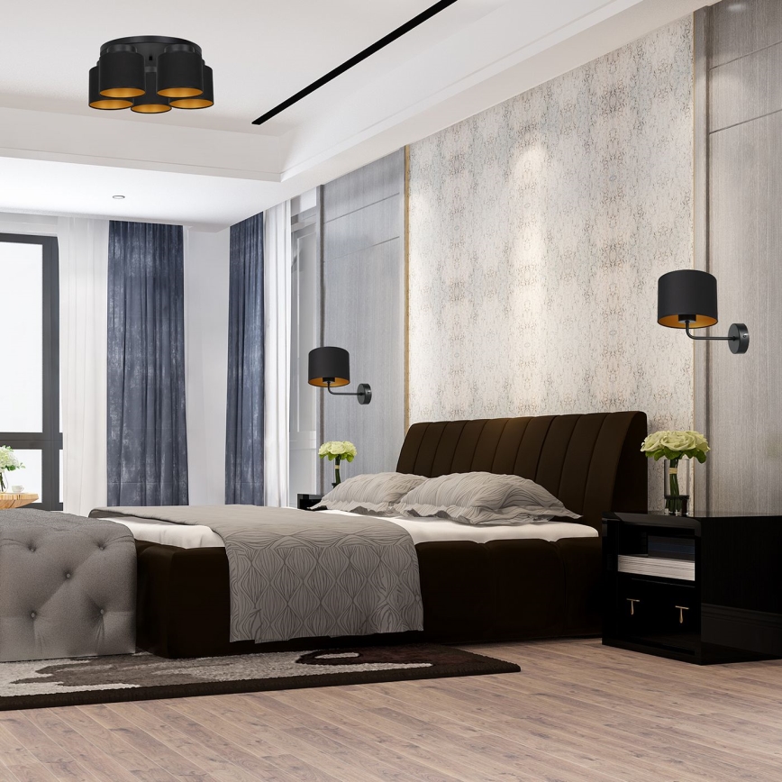 Hanglamp voor Oppervlakte Montage FRODI 5xE27/60W/230V zwart