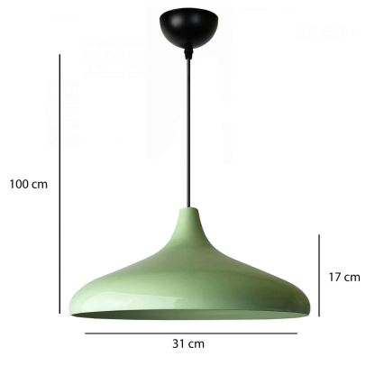Hanglamp VULCANO 1xE27/40W/230V groen