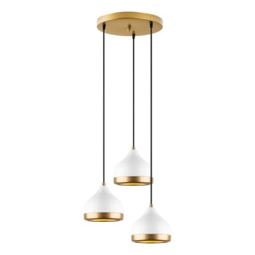Hanglamp YILDO 3xE27/40W/230V wit/goud
