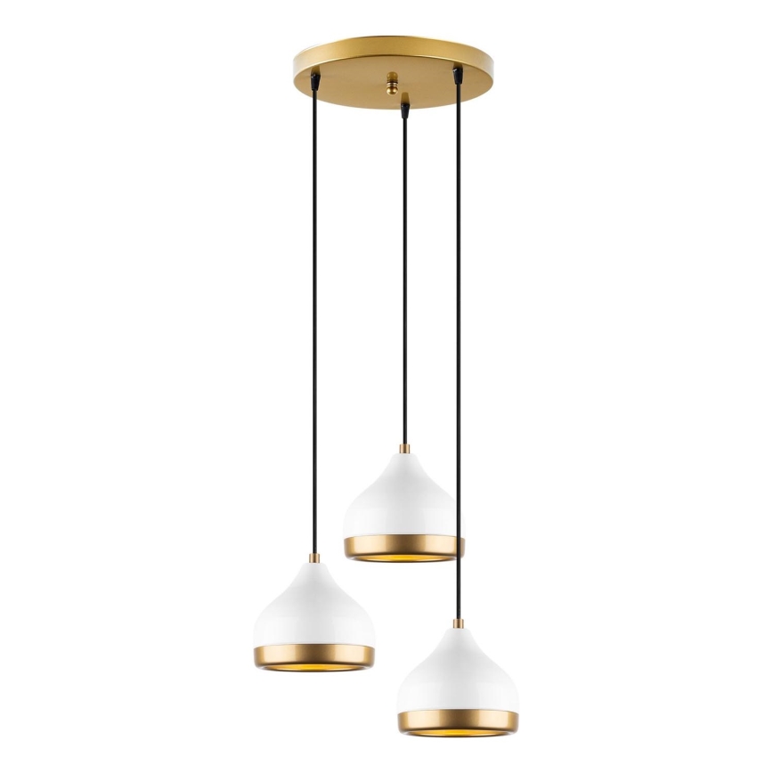 Hanglamp YILDO 3xE27/40W/230V wit/goud