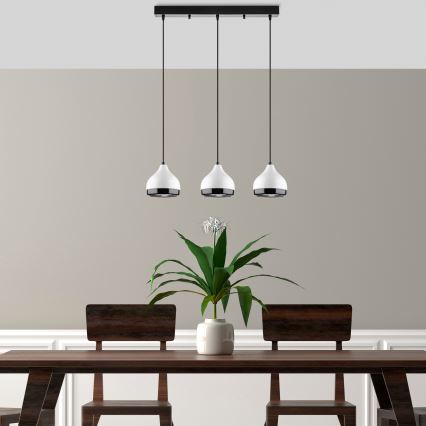 Hanglamp YILDO 3xE27/40W/230V wit/zwart