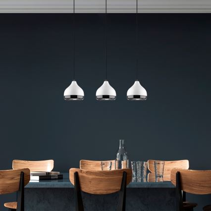 Hanglamp YILDO 3xE27/40W/230V wit/zwart