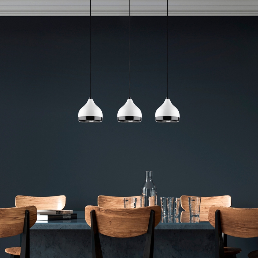 Hanglamp YILDO 3xE27/40W/230V wit/zwart