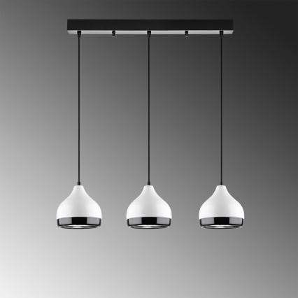 Hanglamp YILDO 3xE27/40W/230V wit/zwart