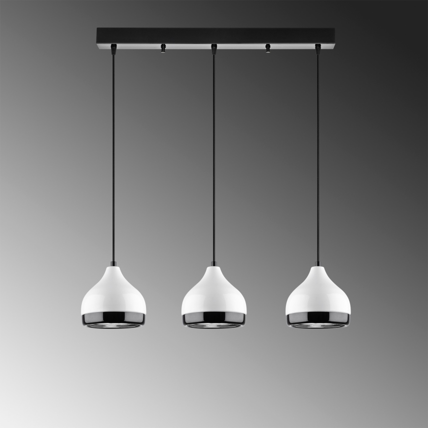 Hanglamp YILDO 3xE27/40W/230V wit/zwart