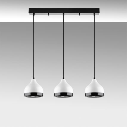 Hanglamp YILDO 3xE27/40W/230V wit/zwart