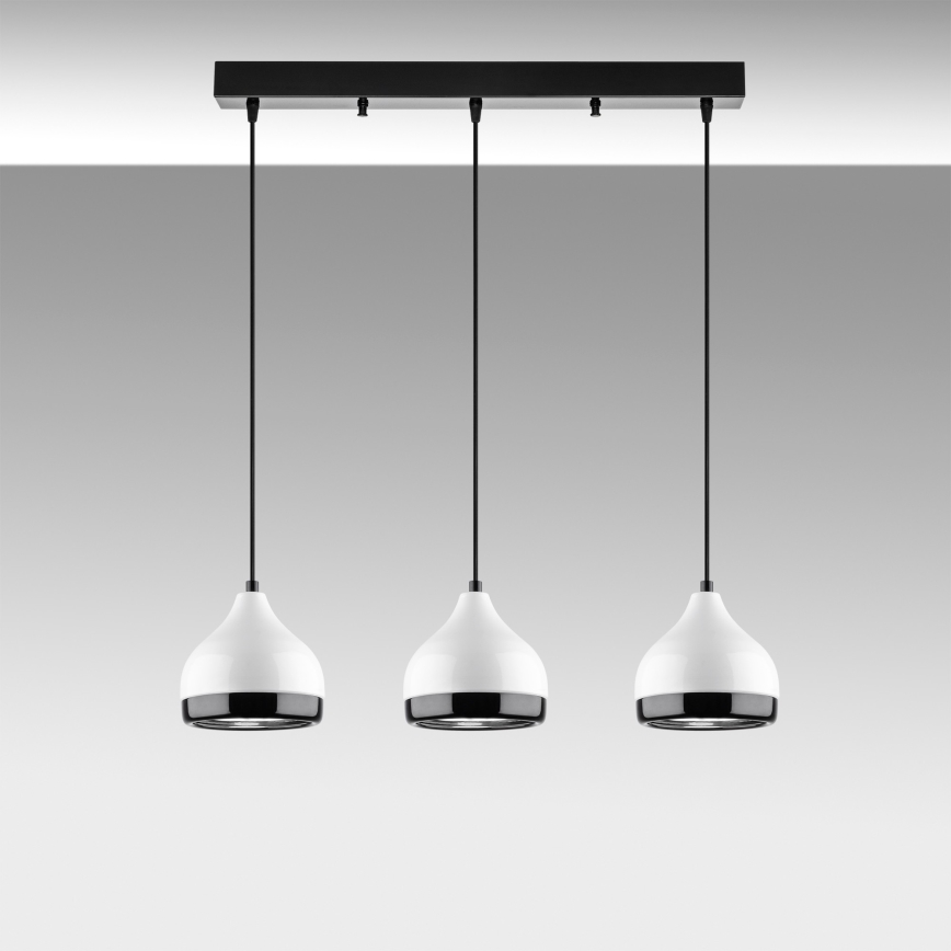 Hanglamp YILDO 3xE27/40W/230V wit/zwart