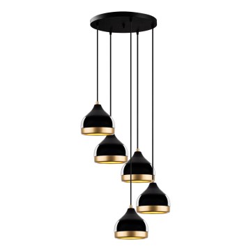 Hanglamp YILDO 5xE27/40W/230V zwart/goud