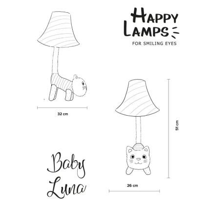 Happy Lamps - Kinder LED tafellamp BABY LUNA LED/5,4W/230V kat