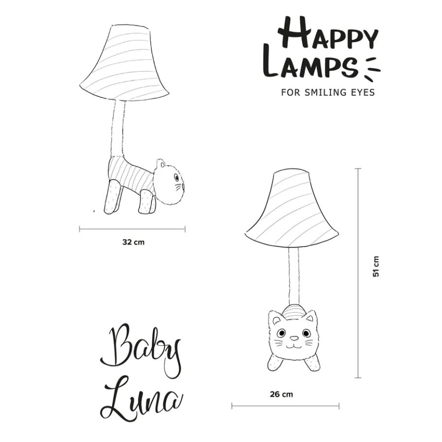 Happy Lamps - Kinder LED tafellamp BABY LUNA LED/5,4W/230V kat