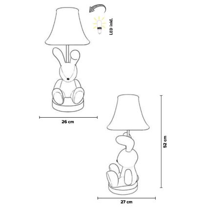 Happy Lamps - Kinder LED tafellamp BENNY LED/5,4W/230V konijn