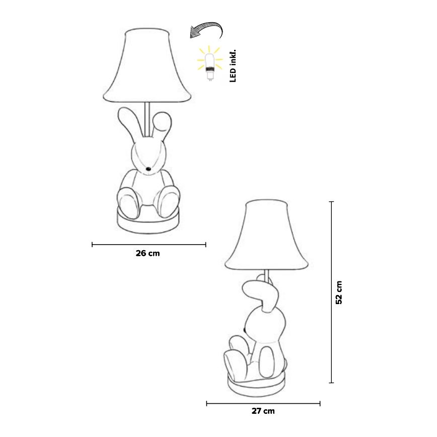 Happy Lamps - Kinder LED tafellamp BENNY LED/5,4W/230V konijn