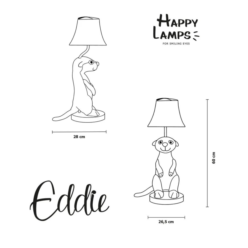 Happy Lamps - Kinder LED tafellamp EDDIE LED/5,4W/230V stokstaartje