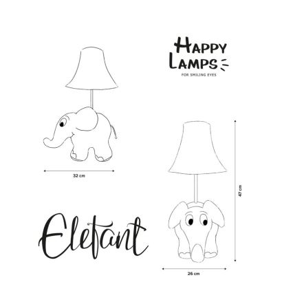 Happy Lamps - Kinder LED tafellamp ELEPHANT FROM SENDUNG MIT DER MAUS LED/5,4W/230V olifant
