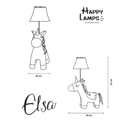 Happy Lamps - Kinder LED tafellamp ELSA LED/5,4W/230V eenhoorn
