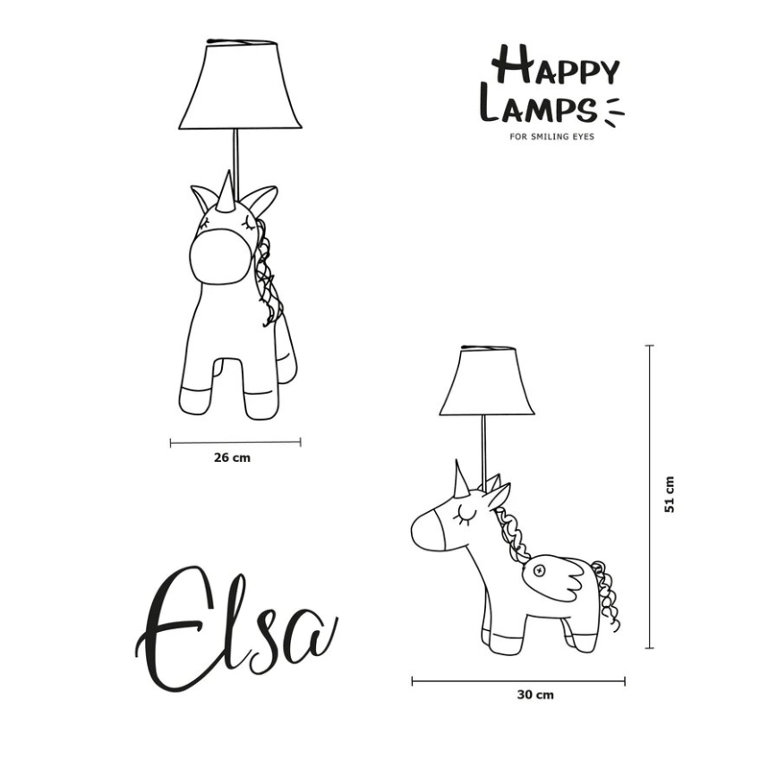 Happy Lamps - Kinder LED tafellamp ELSA LED/5,4W/230V eenhoorn