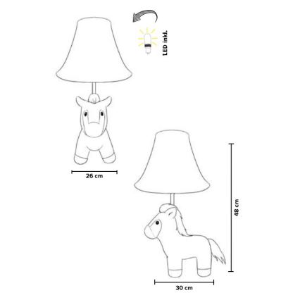 Happy Lamps - Kinder LED tafellamp ELVIS LED/5,4W/230V paard