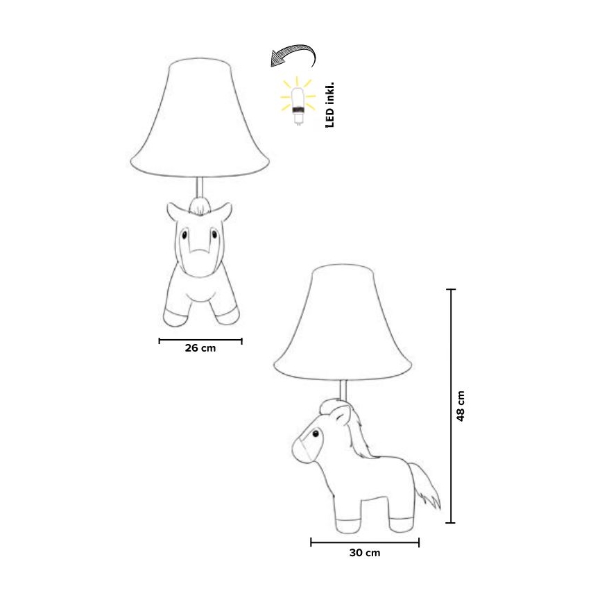 Happy Lamps - Kinder LED tafellamp ELVIS LED/5,4W/230V paard
