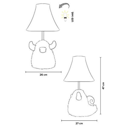 Happy Lamps - Kinder LED tafellamp HUGO LED/5,4W/230V stier