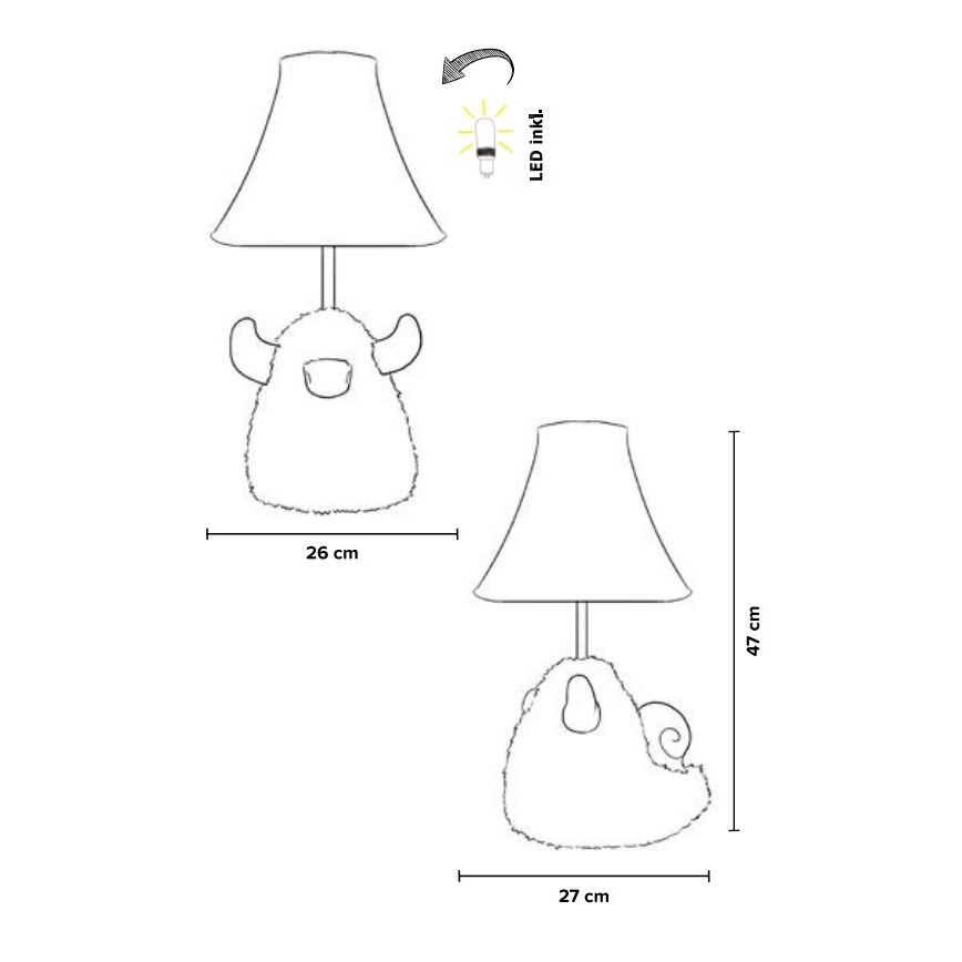Happy Lamps - Kinder LED tafellamp HUGO LED/5,4W/230V stier