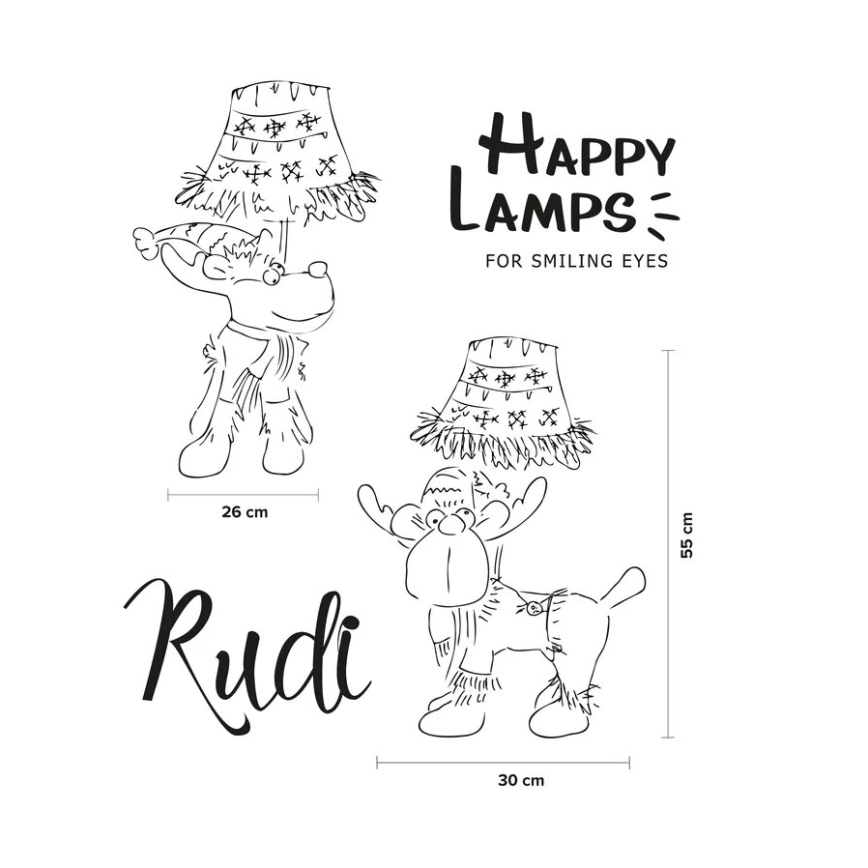 Happy Lamps - Kinder LED tafellamp RUDI LED/5,4W/230V rendier