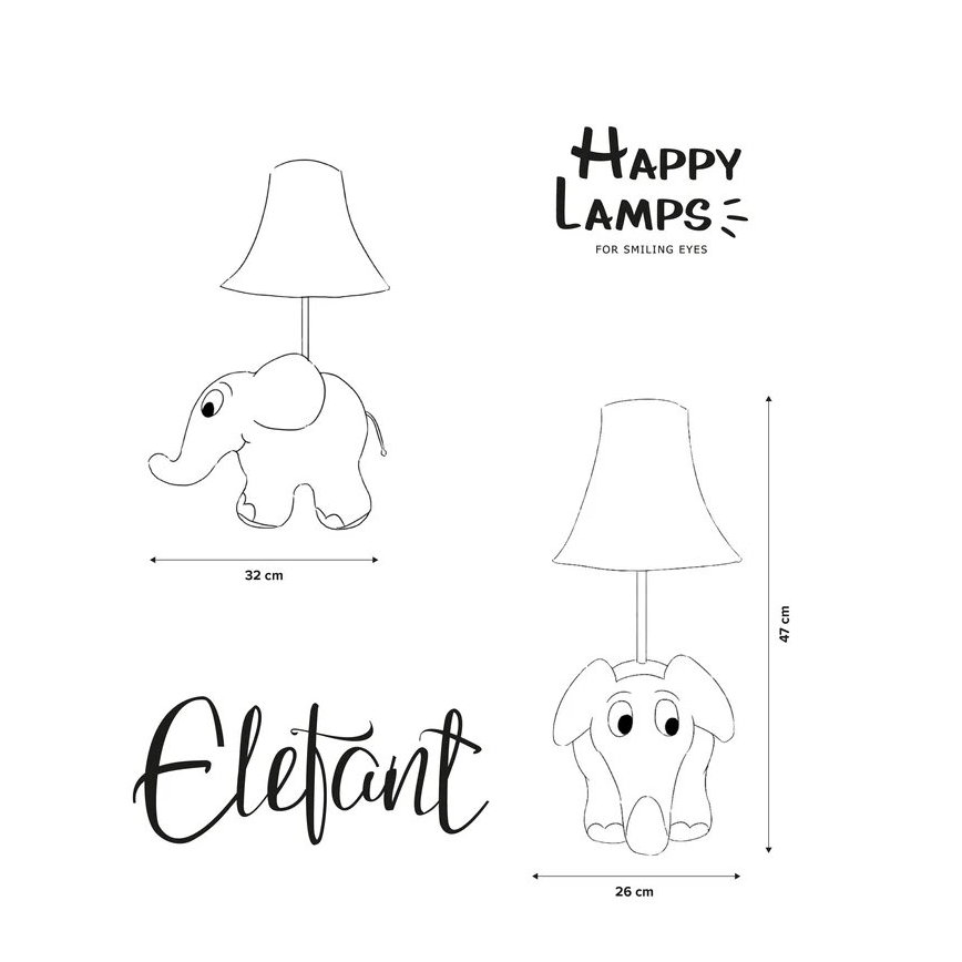 Happy Lamps - LED Kinderbureau lamp OLIFANT UIT SENDUNG MIT DER MAUS LED/5,4W/230V olifant