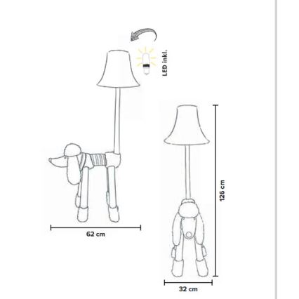 Happy Lamps - LED Vloerlamp kinderkamer BELLO LED/5,4W/230V poedel