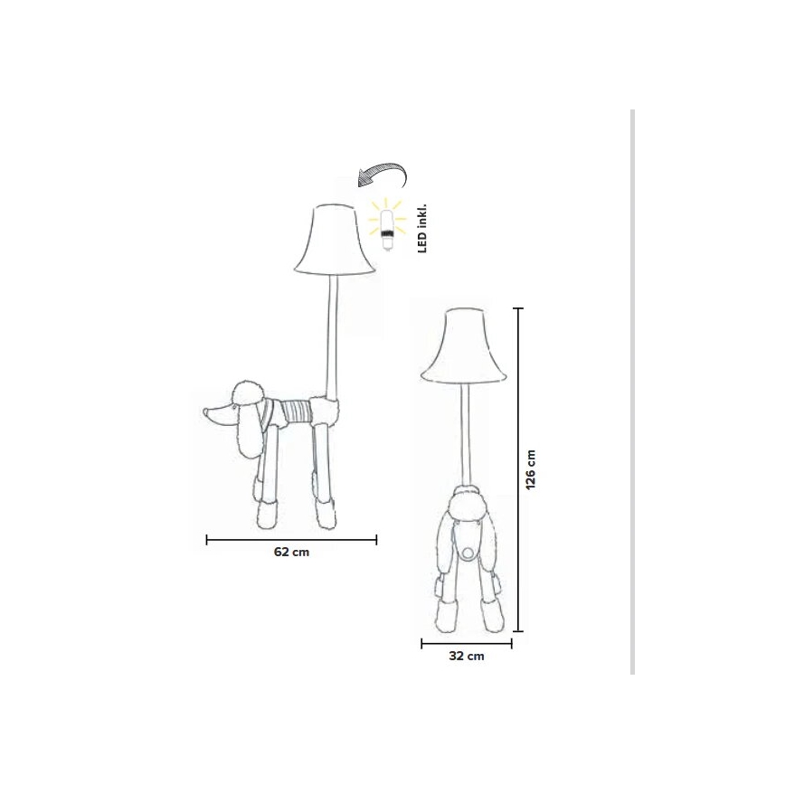Happy Lamps - LED Vloerlamp kinderkamer BELLO LED/5,4W/230V poedel