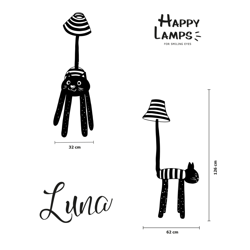 Happy Lamps - LED Vloerlamp kinderkamer LUNA LED/5,4W/230V kat