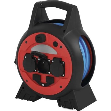Haspel 3Z 20m rood/zwart IP44