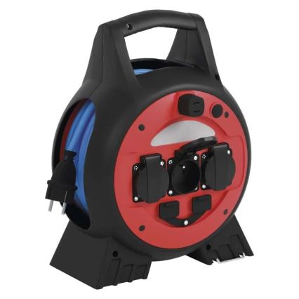 Haspel 3Z 20m rood/zwart IP44