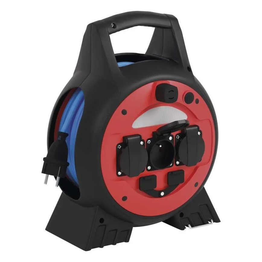 Haspel 3Z 20m rood/zwart IP44