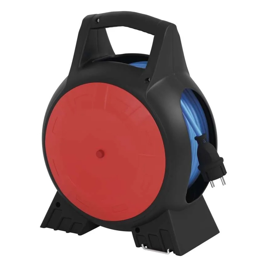 Haspel 3Z 20m rood/zwart IP44