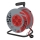 Haspel met 4 stopcontacten 25m grijs/rood