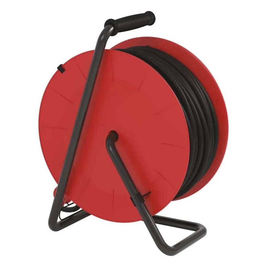 Haspel met 4 stopcontacten 50m rood IP44
