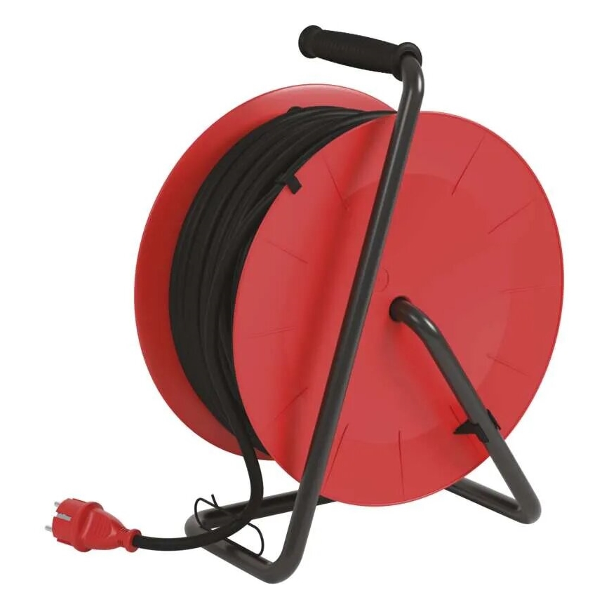 Haspel met 4 stopcontacten 50m rood IP44