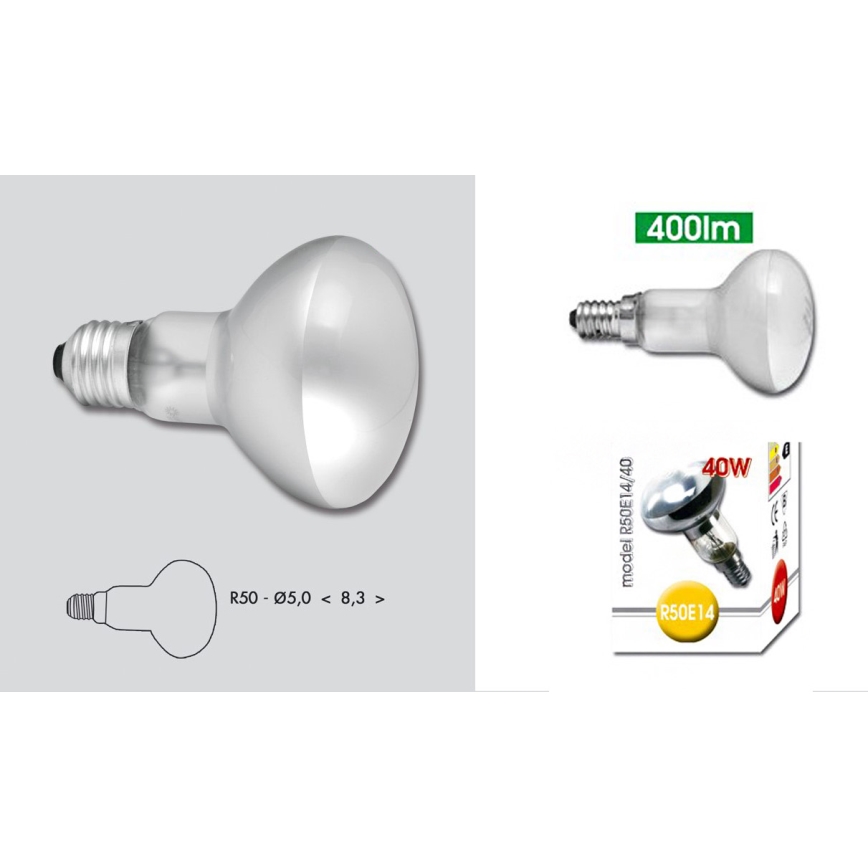 Heavy-duty lamp E14/40W/230V 2700K - Ecolite