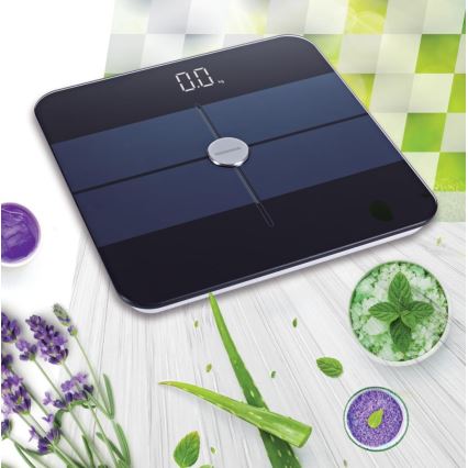 Heinner HBS-BTH180BK - Digitale personenweegschaal 2xAAA zwart/blauw