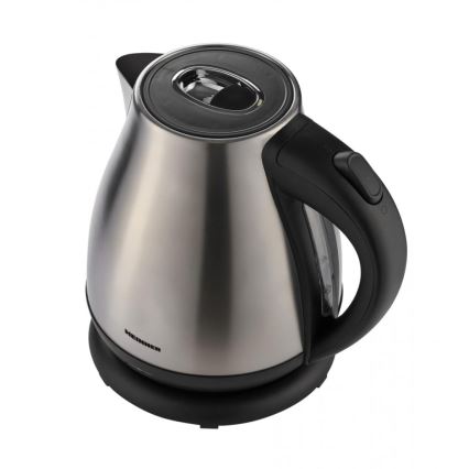 Heinner HEK-17IX - Snelle elektrische waterkoker 1,7 l 2200 W/230 V mat chroom/zwart