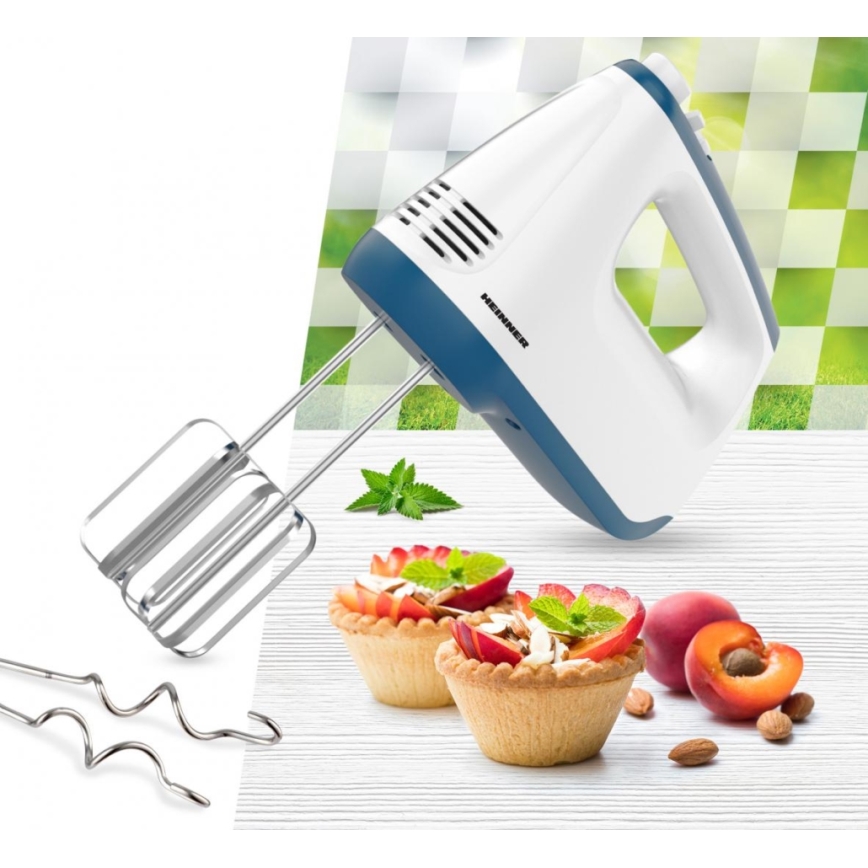 Heinner HM-400BL - Handmixer 400W/230V wit/blauw