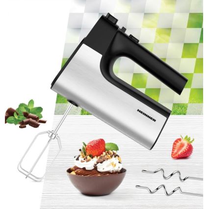 Heinner HM-500BKSS - Handmixer 500W/230V mat chroom/zwart