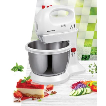 Heinner HMBR-300W - Handmixer met draaibare mengkom, 300 W/230 V, wit