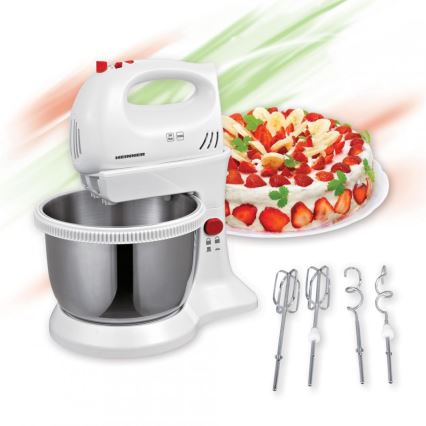 Heinner HMBR-300W - Handmixer met draaibare mengkom, 300 W/230 V, wit