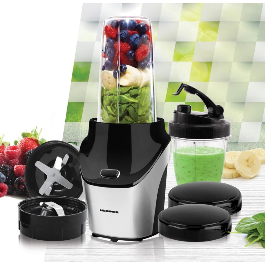 Heinner HSB-T1000SS - Smoothie Nutri-mixer 1000W/230V mat chroom/zwart