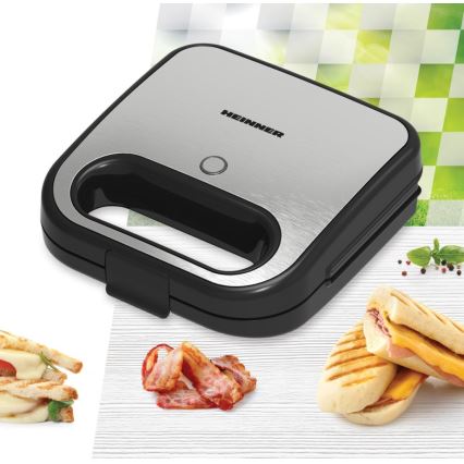 Heinner SM-K750FGSL - Tosti-ijzer 750W/230V zwart/mat chroom