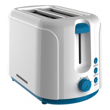 Heinner TP-750BL - Broodrooster met twee sleuven, 750W/230V, wit/blauw