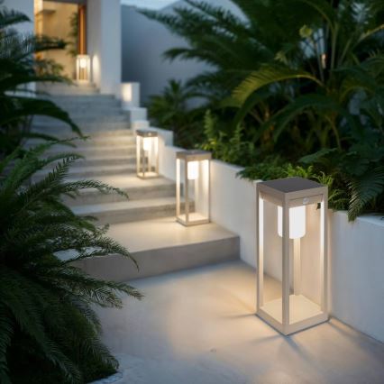 Hesperide - PIKY LED-solarlantaarn met bewegingssensor, 3,7 V / 2600 mAh, 40 cm, IP65, beige